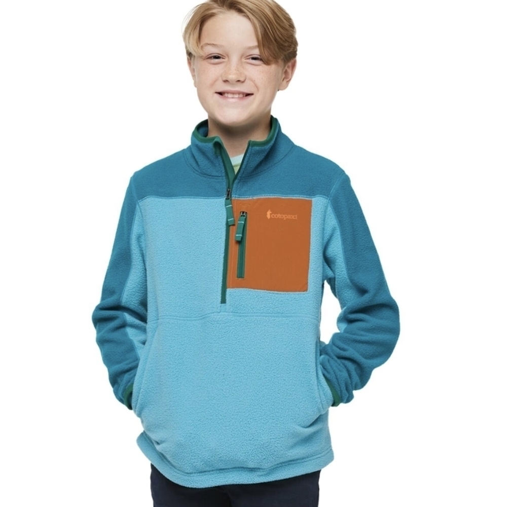 NWT Cotopaxi Kids Abrazo Fleece Half-Zip Jacket-Lake/Rusty
